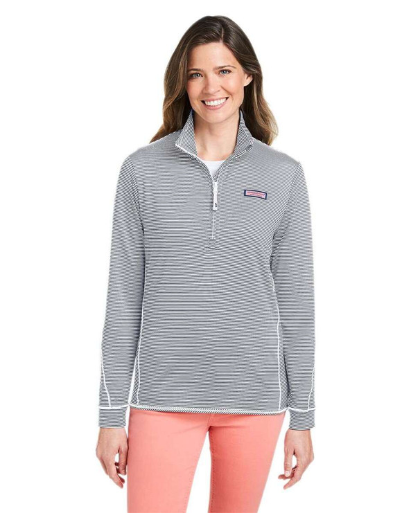 vineyard vines K002521 - Women's Microstripe Sankaty Half-Zip Pullover