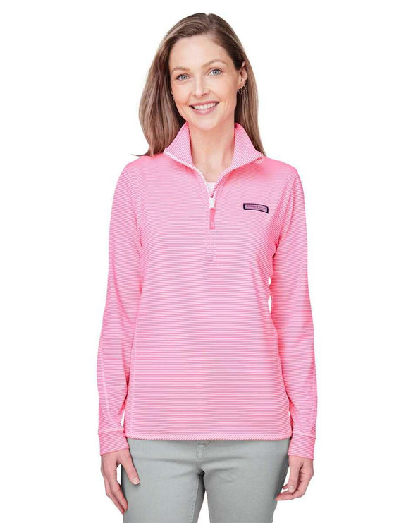 vineyard vines K002521 - Women's Microstripe Sankaty Half-Zip Pullover