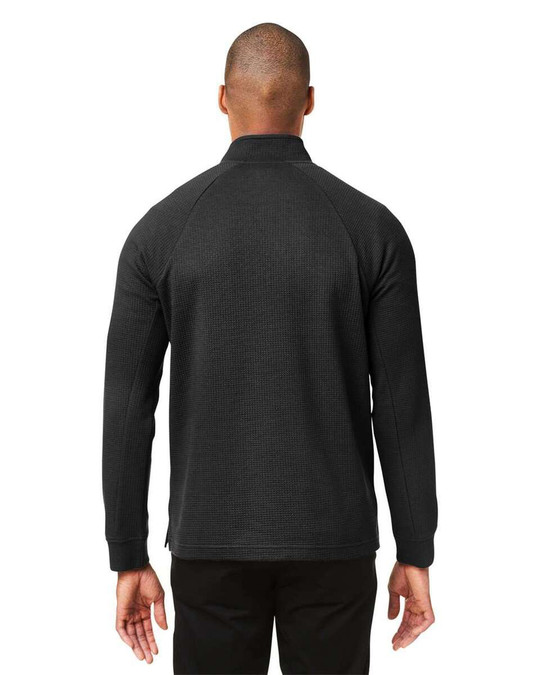North End NE200 - Pulóver con cremallera de un cuarto para hombre Rhythm Waffle