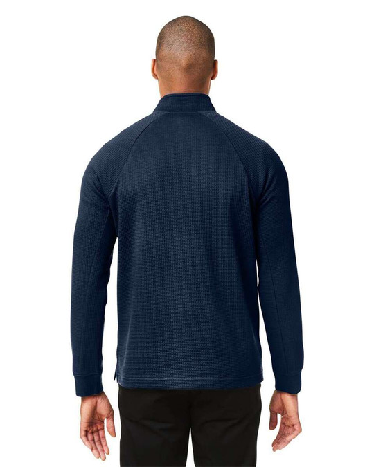 North End NE200 - Pulóver con cremallera de un cuarto para hombre Rhythm Waffle
