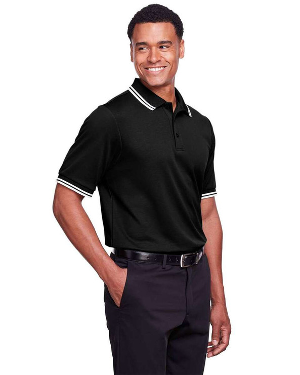 Devon & Jones DG20C - CrownLux Performance® Men's Plaited Tipped Polo