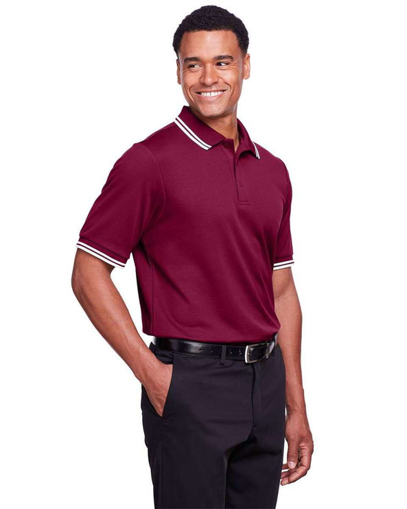 Devon & Jones DG20C - CrownLux Performance® Men's Plaited Tipped Polo