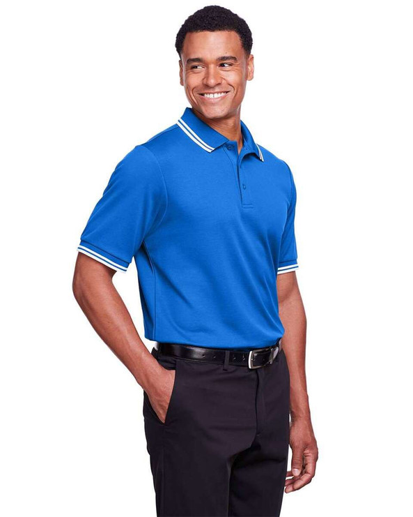 Devon & Jones DG20C - CrownLux Performance® Men's Plaited Tipped Polo