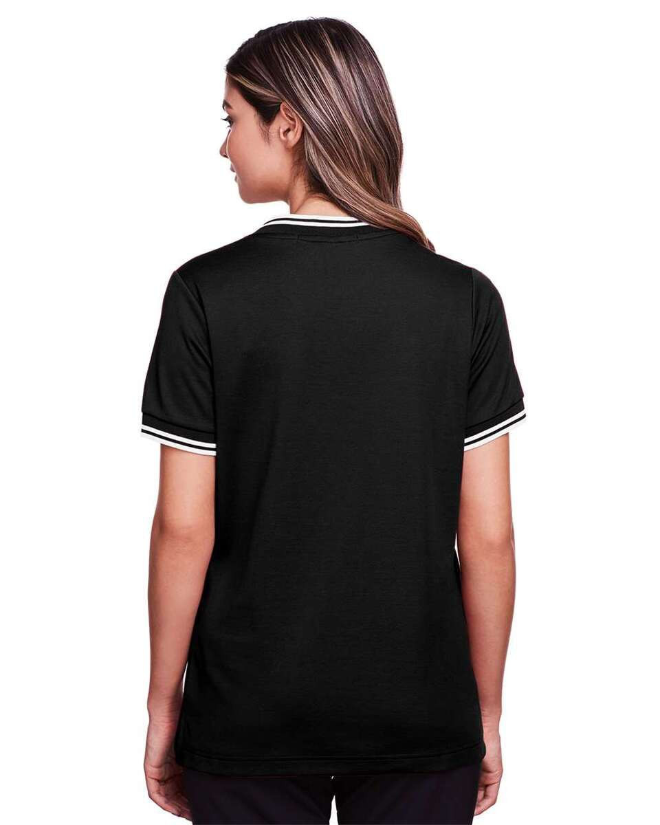 Devon & Jones DG20CW - CrownLux Performance® Ladies Plaited Tipped V-Neck Top