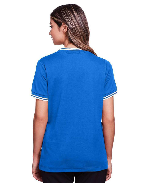 Devon & Jones DG20CW - CrownLux Performance® Ladies Plaited Tipped V-Neck Top