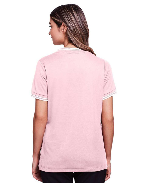 Devon & Jones DG20CW - CrownLux Performance® Ladies Plaited Tipped V-Neck Top