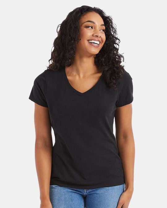 Hanes 42VT - Camiseta de mujer Perfect-T Triblend con cuello en V