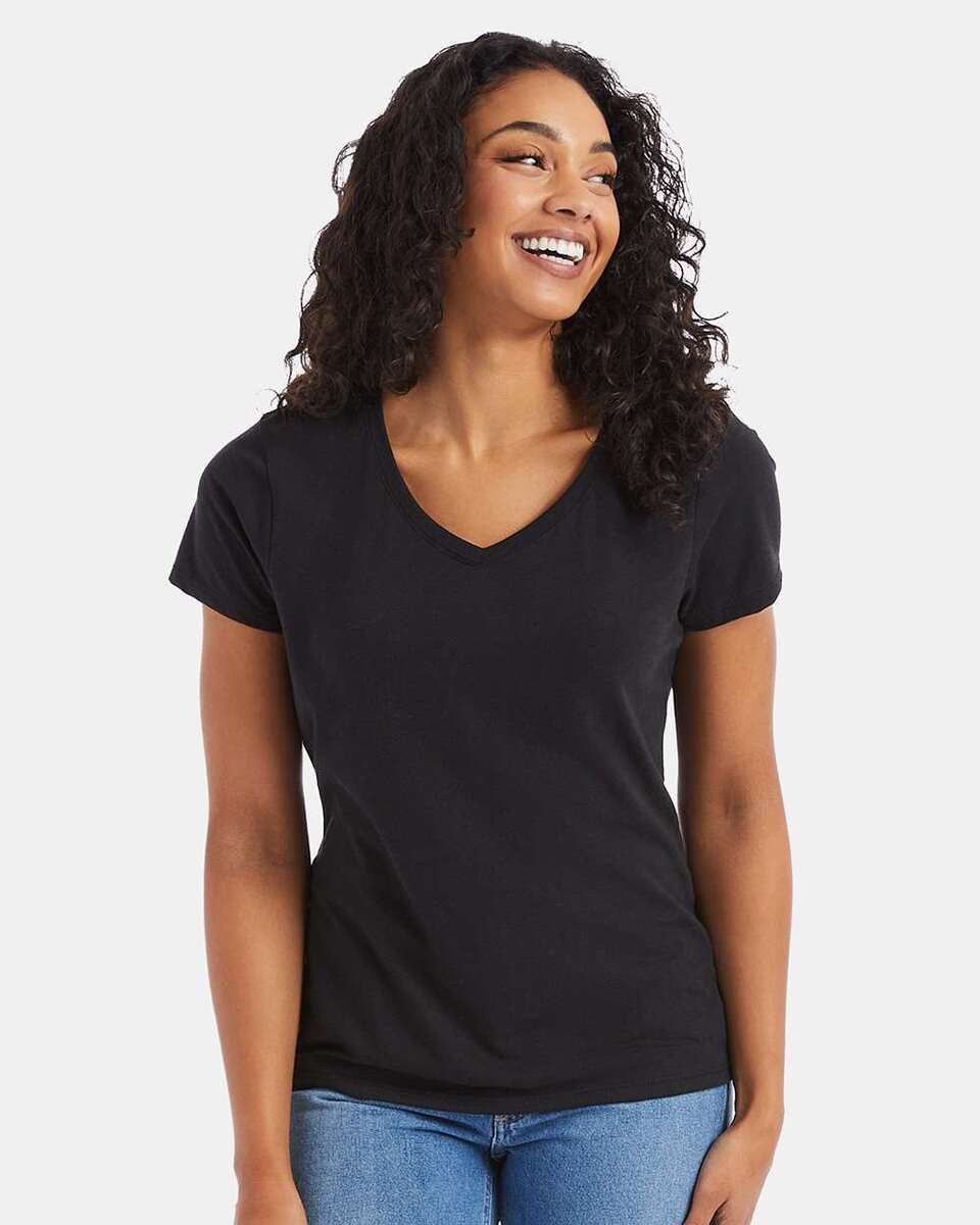 Hanes 42VT - Camiseta de mujer Perfect-T Triblend con cuello en V