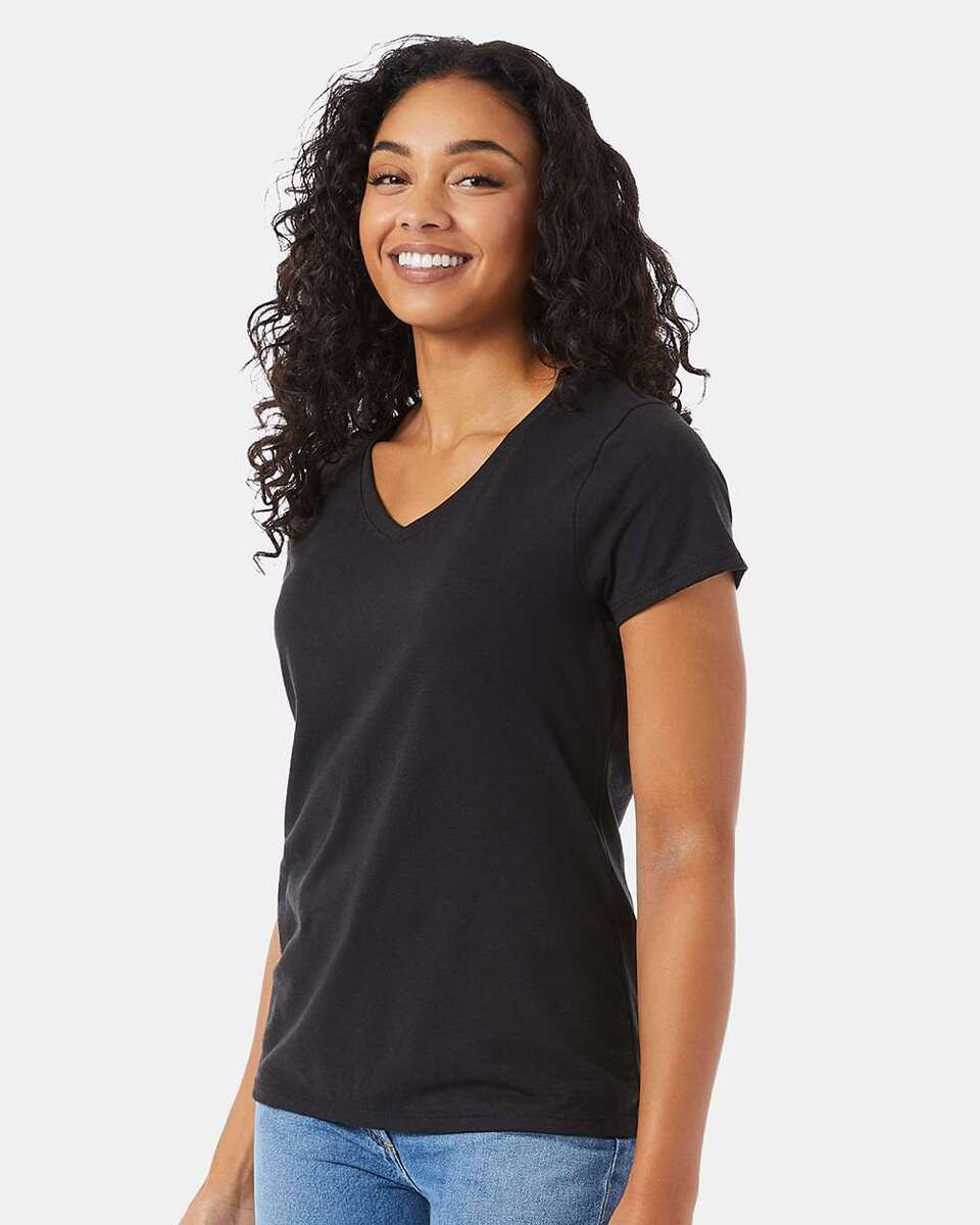 Hanes 42VT - Camiseta de mujer Perfect-T Triblend con cuello en V