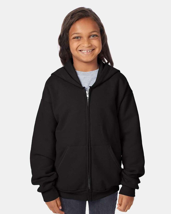 Hanes P480 - EcoSmart® Youth Full-Zip Hooded Sweatshirt
