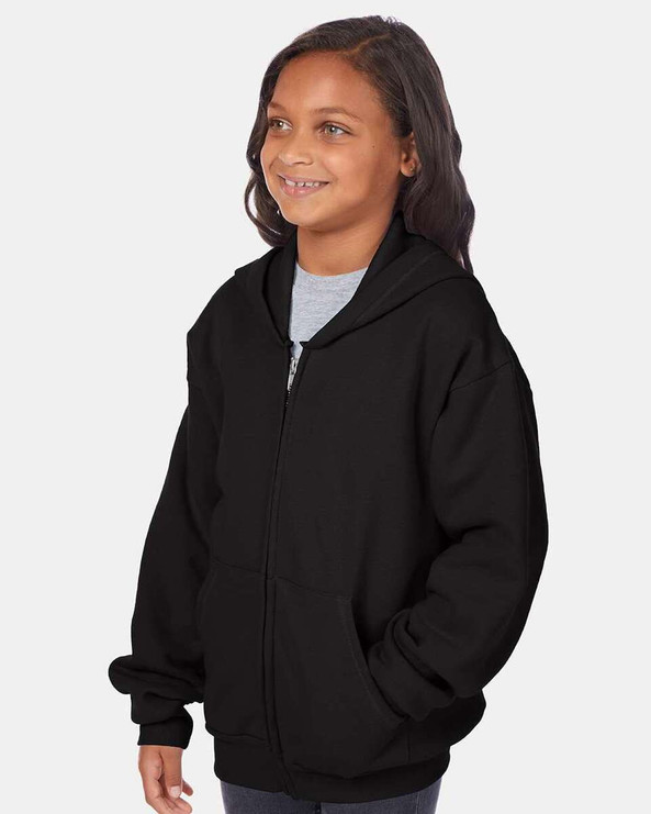 Hanes P480 - EcoSmart® Youth Full-Zip Hooded Sweatshirt