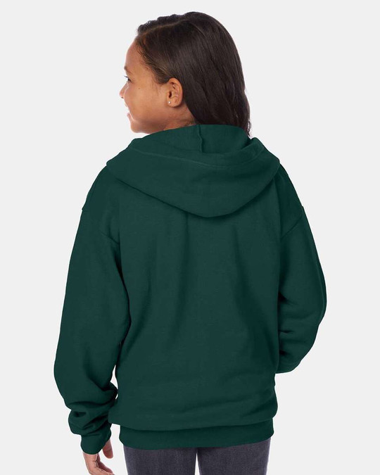 Hanes P480 - Sudadera con capucha y cremallera completa EcoSmart® Youth