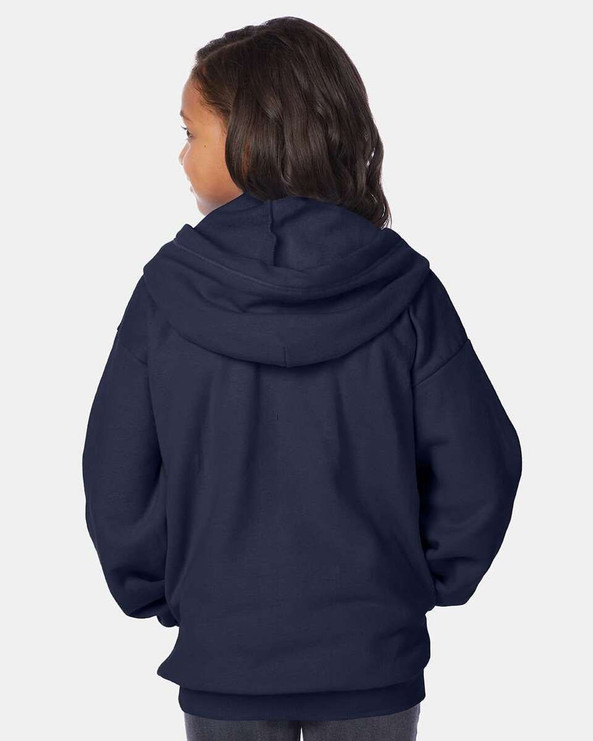 Hanes P480 - Sudadera con capucha y cremallera completa EcoSmart® Youth