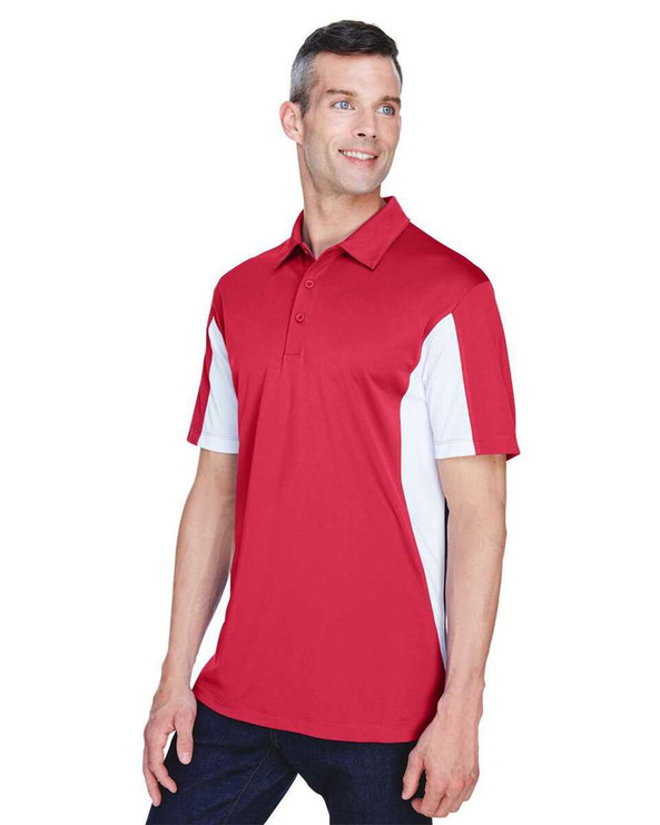 Harriton M355 - Men's Side Blocked Micro-Piqué Polo