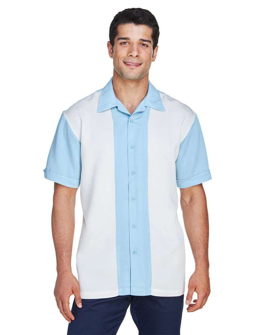 Harriton M575 - Camisa de Campamento de Cuerda Bahama de Dos Tonos