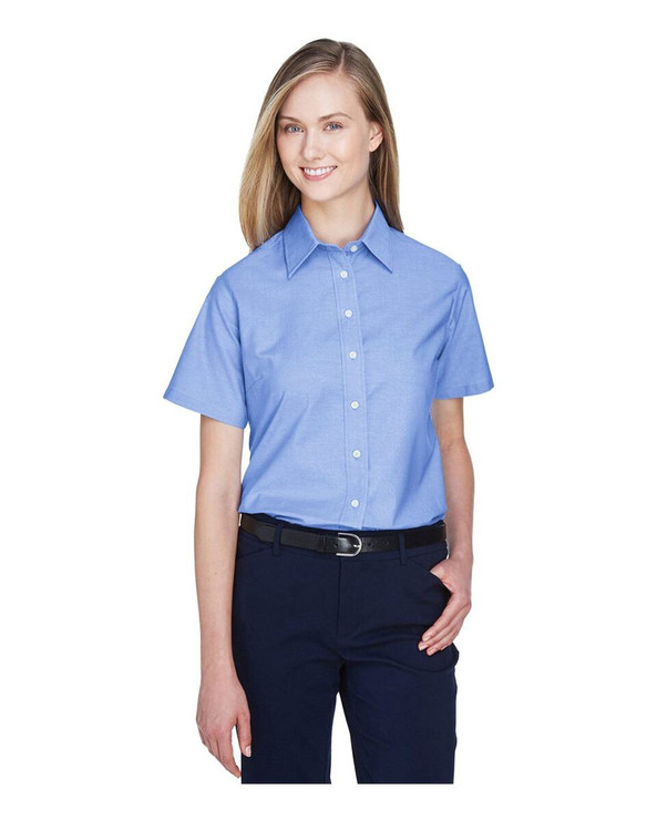 Harriton M600SW - Women's Stain-Release Short Sleeve Oxford Shirt