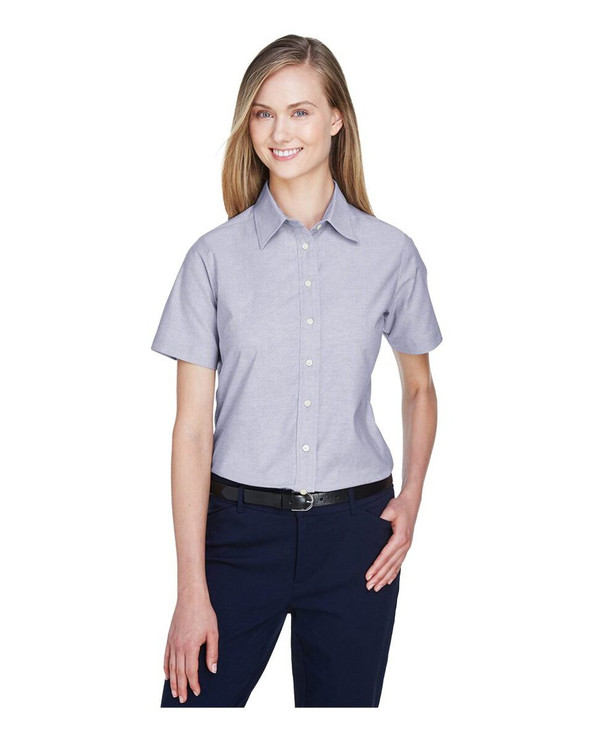 Harriton M600SW - Women's Stain-Release Short Sleeve Oxford Shirt