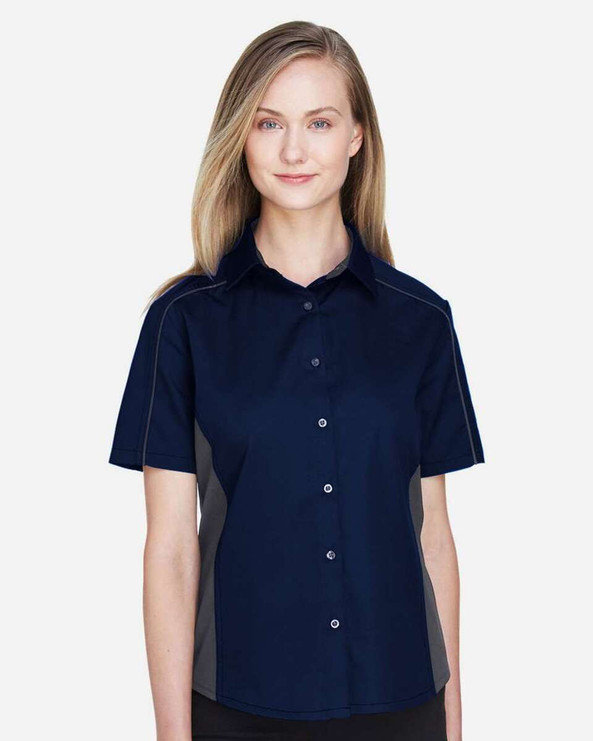 Ash City North End 77042 - Fuse Ladies' Color-Block Twill Shirts