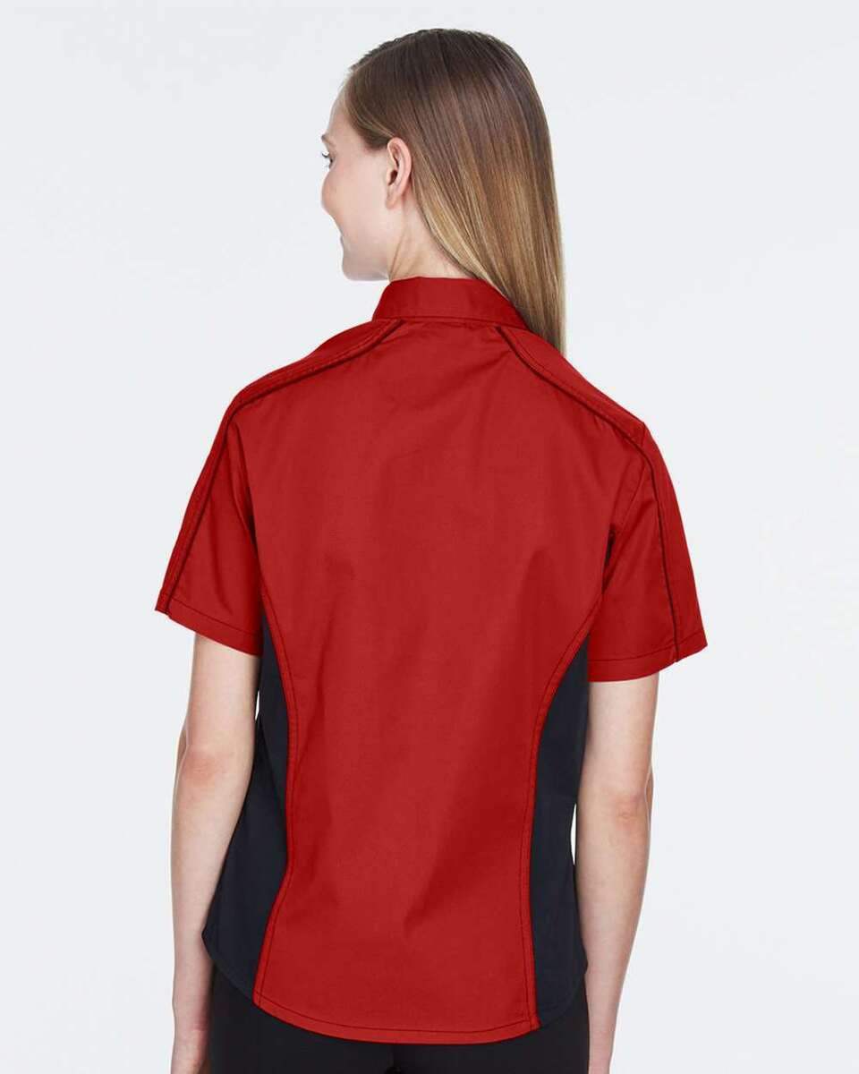 North End 77042 - Camisas de sarga con bloques de color para damas Fuse