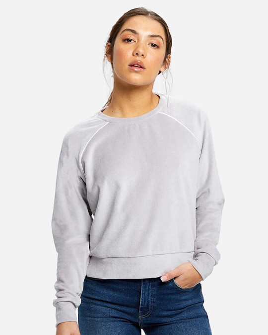 US Blanks US538 - Jersey de manga larga de terciopelo para mujer