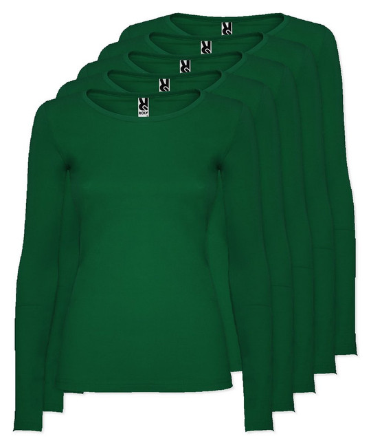 Pack mit 5 Roly Workwear CA1218 - Extreme Woman Halbtailliertes Langarm T-Shirt