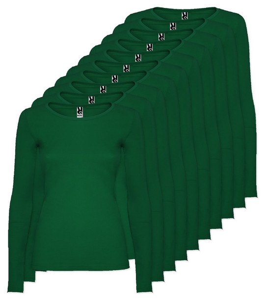 Pack mit 10 Roly Workwear CA1218 - Extreme Woman Halbtailliertes Langarm T-Shirt