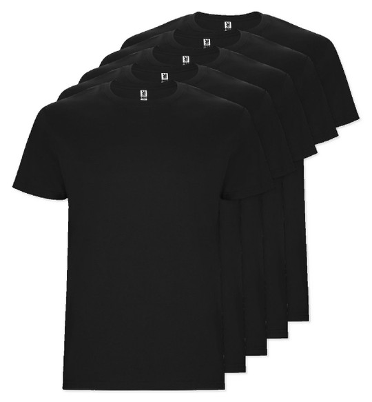 Pack of 5 Roly Workwear CA6681 - STAFFORD Tubular short-sleeved t-shirt in adult sizes and with side seams in kid's sizes