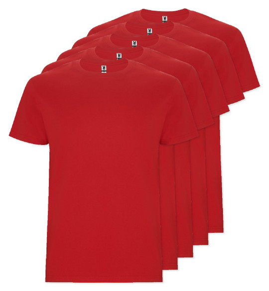 Zestaw 5 szt. Roly Workwear CA6681 - STAFFORD Koszulka rurkowa z krótkim rękawem z bocznymi szwami