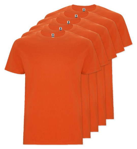 Pack of 5 Roly Workwear CA6681 - STAFFORD Tubular short-sleeved t-shirt in adult sizes and with side seams in kid's sizes