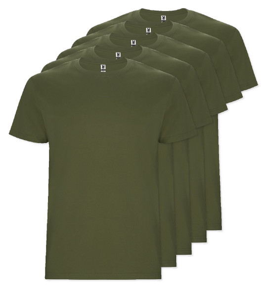 Pack of 5 Roly Workwear CA6681 - STAFFORD Tubular short-sleeved t-shirt in adult sizes and with side seams in kid's sizes