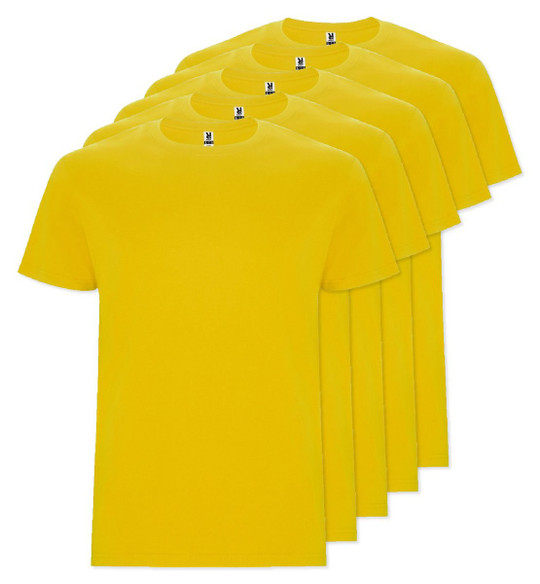 Pack of 5 Roly Workwear CA6681 - STAFFORD Tubular short-sleeved t-shirt in adult sizes and with side seams in kid's sizes