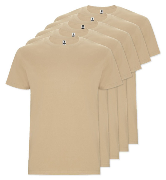 Pack of 5 Roly Workwear CA6681 - STAFFORD Tubular short-sleeved t-shirt in adult sizes and with side seams in kid's sizes