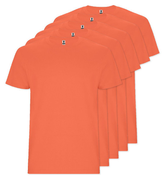 Pack of 5 Roly Workwear CA6681 - STAFFORD Tubular short-sleeved t-shirt in adult sizes and with side seams in kid's sizes