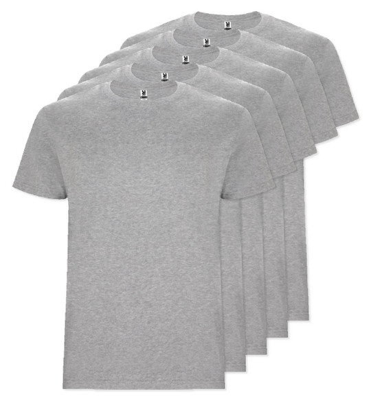 Pack of 5 Roly Workwear CA6681 - STAFFORD Tubular short-sleeved t-shirt in adult sizes and with side seams in kid's sizes