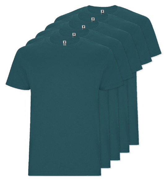 Pack of 5 Roly Workwear CA6681 - STAFFORD Tubular short-sleeved t-shirt in adult sizes and with side seams in kid's sizes