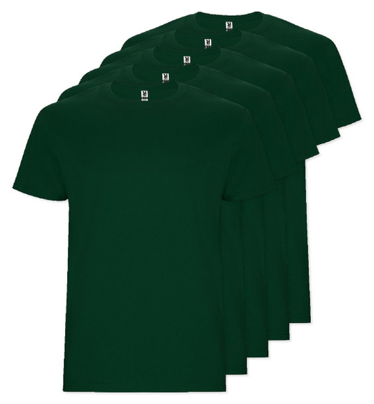 Pack de 5 Roly Workwear CA6681 - STAFFORD T-shirt tubulaire à manches courtes en tailles adultes et avec coutures latérales en tailles enfant