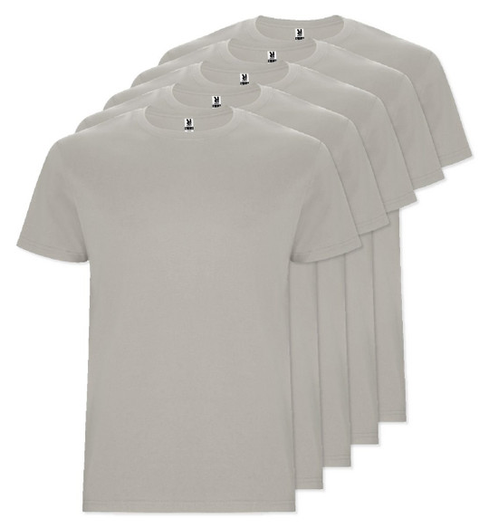 Pack de 5 Roly Workwear CA6681 - STAFFORD T-shirt tubulaire à manches courtes en tailles adultes et avec coutures latérales en tailles enfant