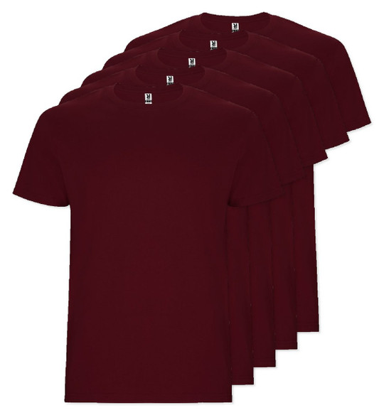 Pack of 5 Roly Workwear CA6681 - STAFFORD Tubular short-sleeved t-shirt in adult sizes and with side seams in kid's sizes