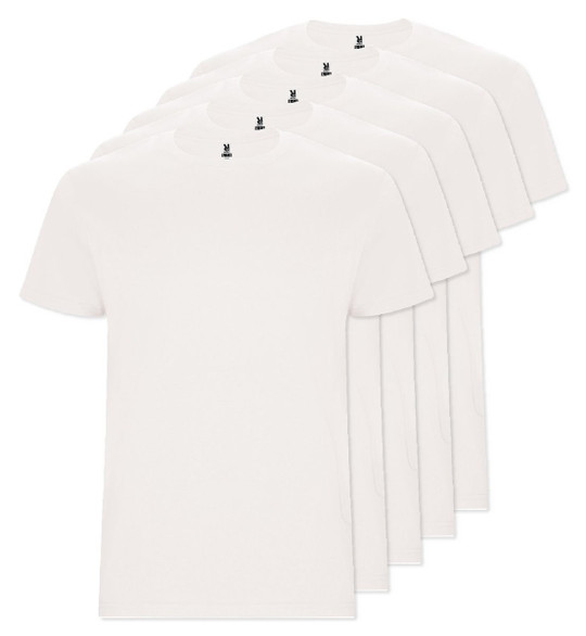 Pack of 5 Roly Workwear CA6681 - STAFFORD Tubular short-sleeved t-shirt in adult sizes and with side seams in kid's sizes
