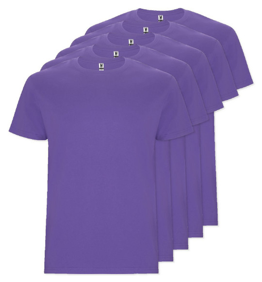 Pack of 5 Roly Workwear CA6681 - STAFFORD Tubular short-sleeved t-shirt in adult sizes and with side seams in kid's sizes