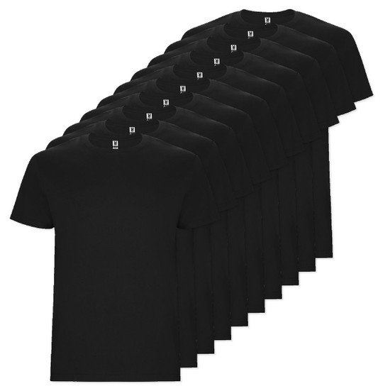 Pack of 10 Roly Workwear CA6681 - STAFFORD Tubular short-sleeved t-shirt in adult sizes and with side seams in kid's sizes