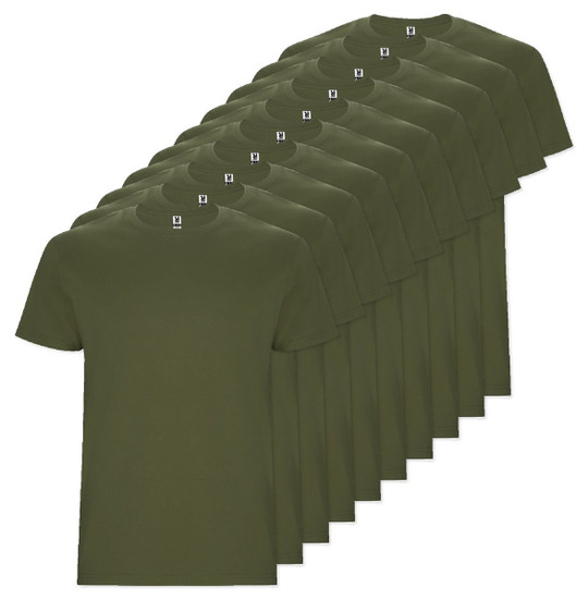 Pack of 10 Roly Workwear CA6681 - STAFFORD Tubular short-sleeved t-shirt in adult sizes and with side seams in kid's sizes