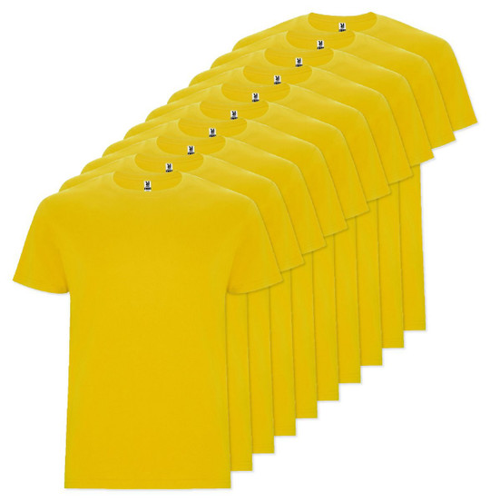 Pack of 10 Roly Workwear CA6681 - STAFFORD Tubular short-sleeved t-shirt in adult sizes and with side seams in kid's sizes
