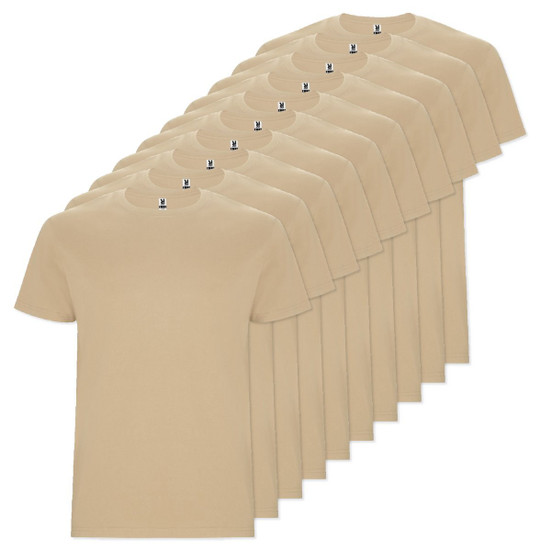 Pack of 10 Roly Workwear CA6681 - STAFFORD Tubular short-sleeved t-shirt in adult sizes and with side seams in kid's sizes