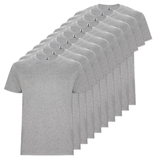 Pack of 10 Roly Workwear CA6681 - STAFFORD Tubular short-sleeved t-shirt in adult sizes and with side seams in kid's sizes