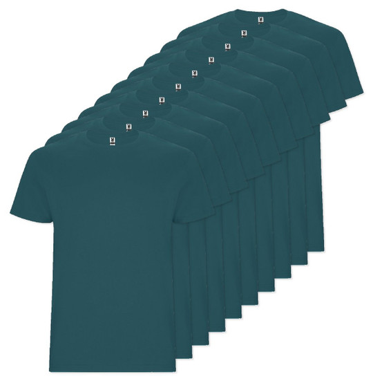 Pack of 10 Roly Workwear CA6681 - STAFFORD Tubular short-sleeved t-shirt in adult sizes and with side seams in kid's sizes