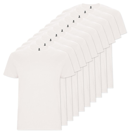 Pack of 10 Roly Workwear CA6681 - STAFFORD Tubular short-sleeved t-shirt in adult sizes and with side seams in kid's sizes