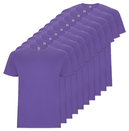 Pack of 10 Roly Workwear CA6681 - STAFFORD Tubular short-sleeved t-shirt in adult sizes and with side seams in kid's sizes