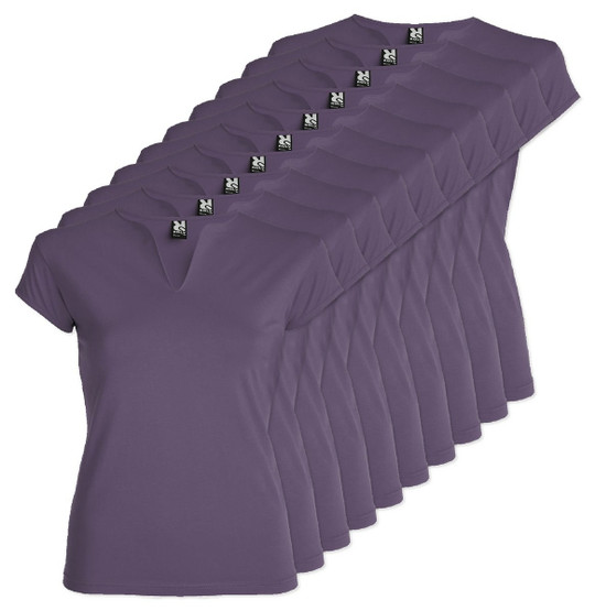 Pack mit 10 Roly Workwear CA6532 - Belice Tailliertes Kurzarm T-Shirt mit Rundhalsausschnitt