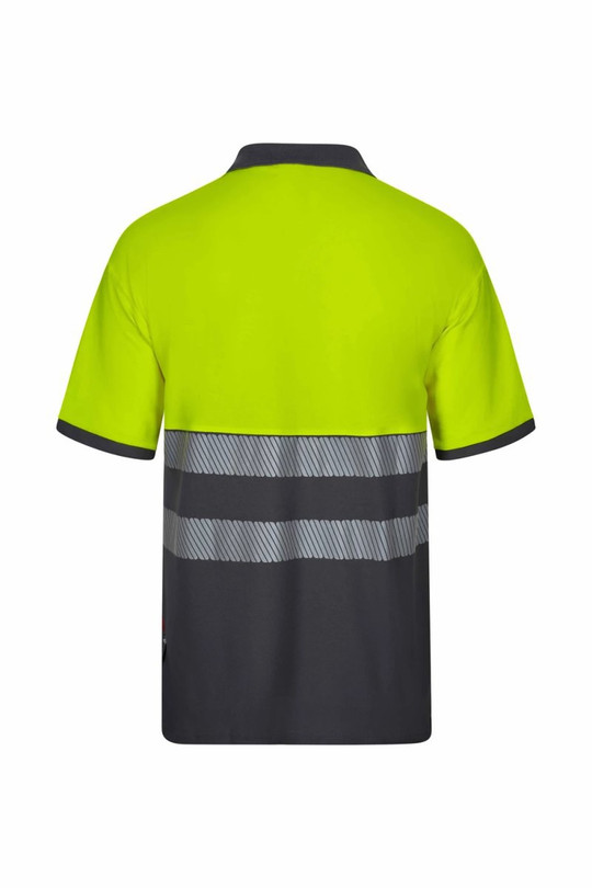 Velilla 305543 - Short-sleeve two-tone cotton polo shirt with segmented tape
